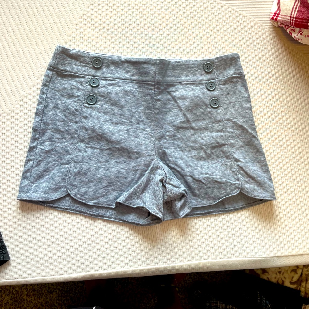 LOFT Gray High Waist Tailored Shorts